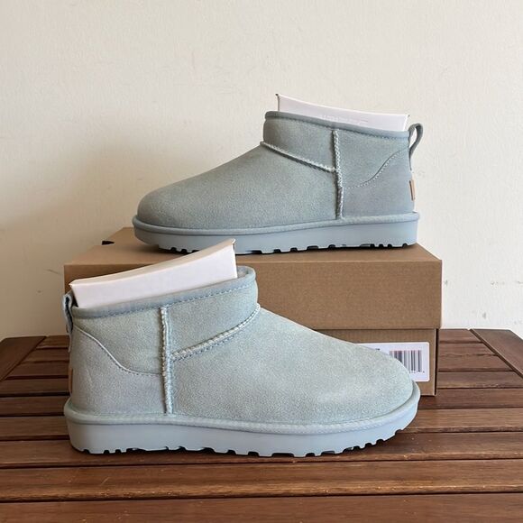 UGG Classic Ultra Mini Booties Seafoam USA Women Size 7/UK 5/EU 38 - Picture 2 of 12